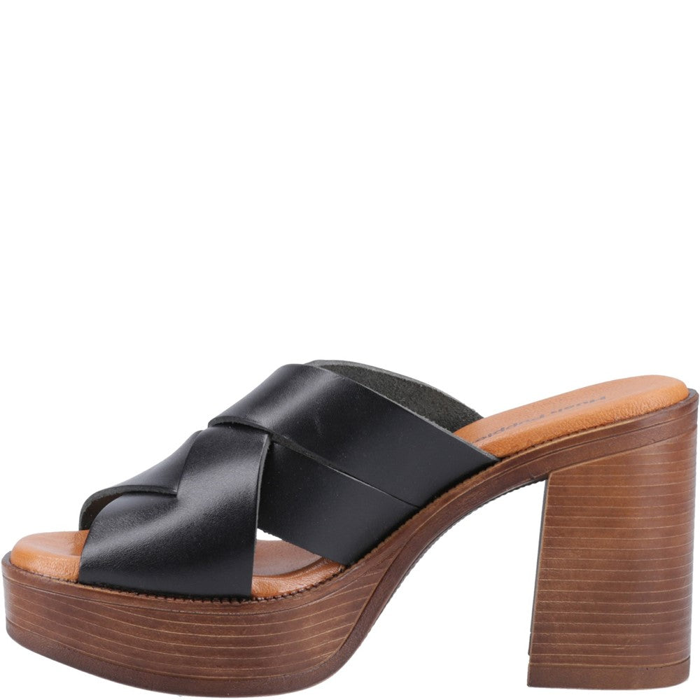 Ladies Heeled Sandals Black Hush Puppies Gigi Platform Sandal