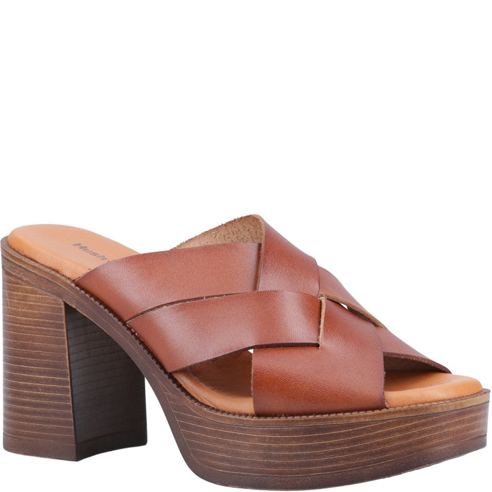 Ladies Heeled Sandals Tan Hush Puppies Gigi Platform Sandal