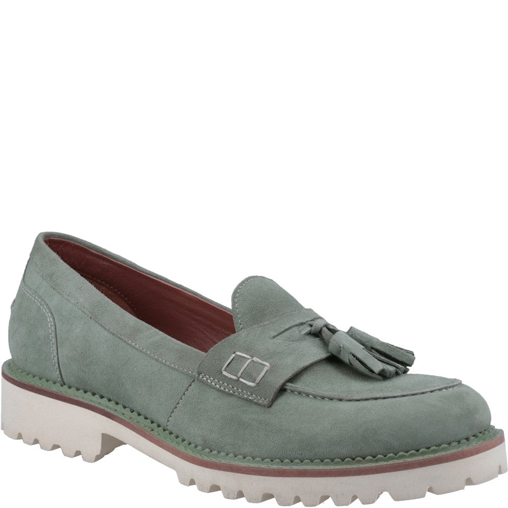 Slip On Ladies Shoes Sage Hush Puppies Ginny Suede Loafer