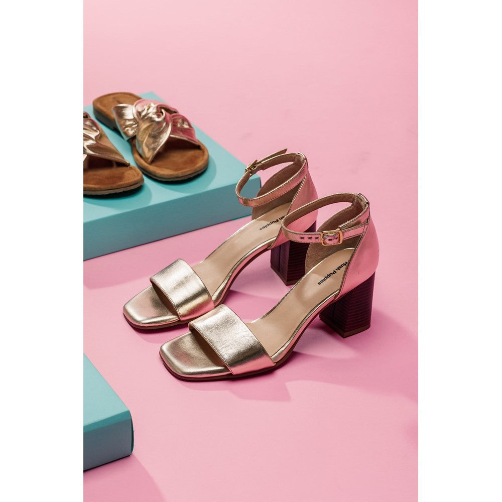 Ladies Heeled Sandals Gold Hush Puppies Kelsey Heeled Sandal