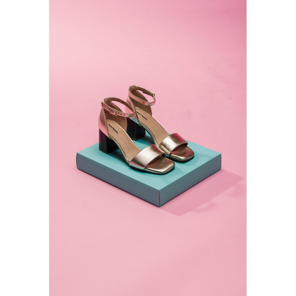 Ladies Heeled Sandals Gold Hush Puppies Kelsey Heeled Sandal