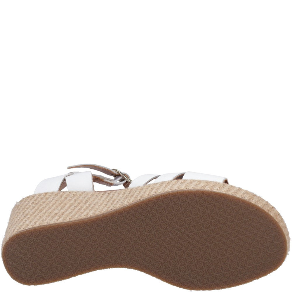 Ladies Heeled Sandals White Hush Puppies Phoebe Wedge Sandal