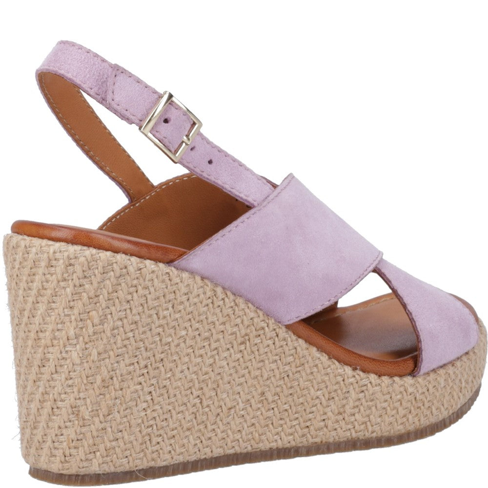 Ladies Heeled Sandals Lilac Hush Puppies Perrie Wedge Sandal