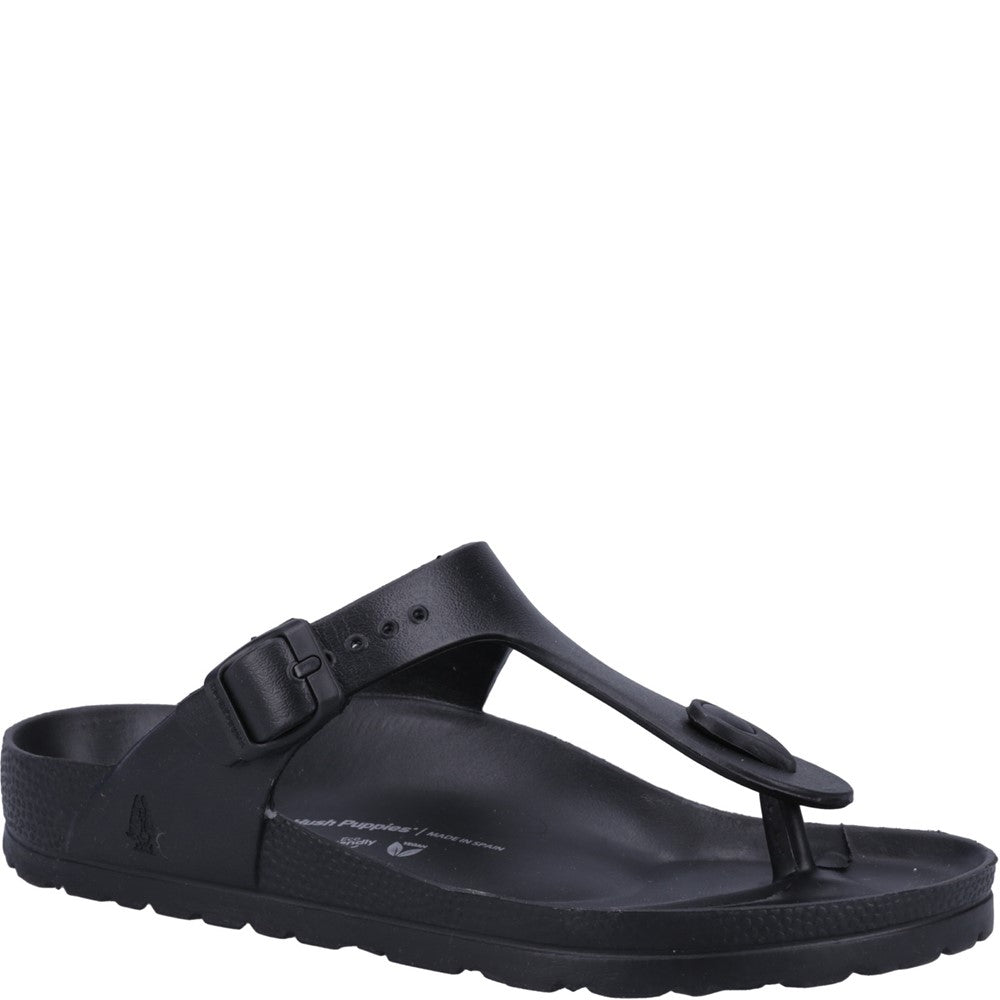 Sandal Ladies Summer Black Hush Puppies Lizzie Toepost Sandal
