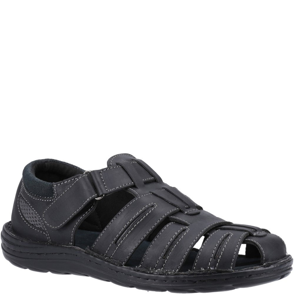 Sandal Mens Summer Black Hush Puppies Albert Fisherman Sandal