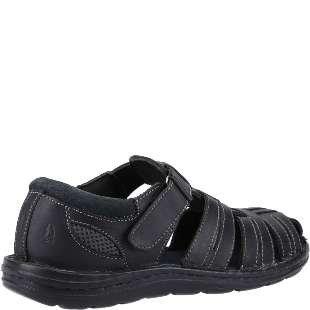 Sandal Mens Summer Black Hush Puppies Albert Fisherman Sandal