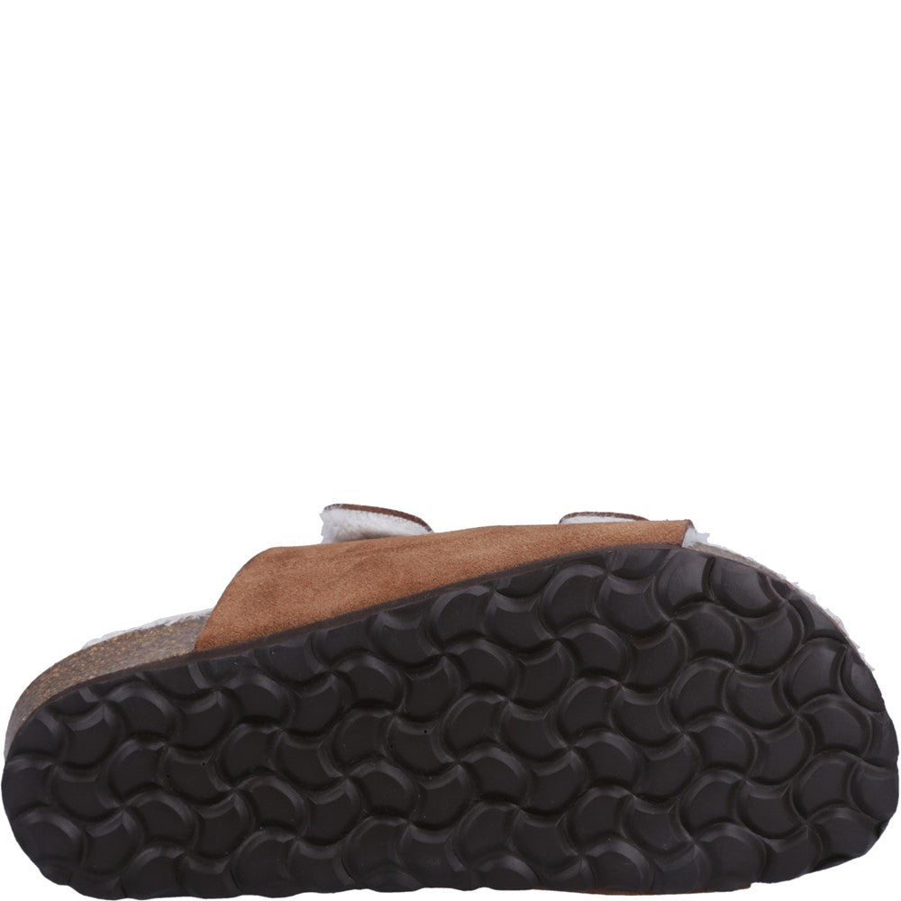 Classic Ladies Slippers Tan Hush Puppies Jessie Mule Slipper