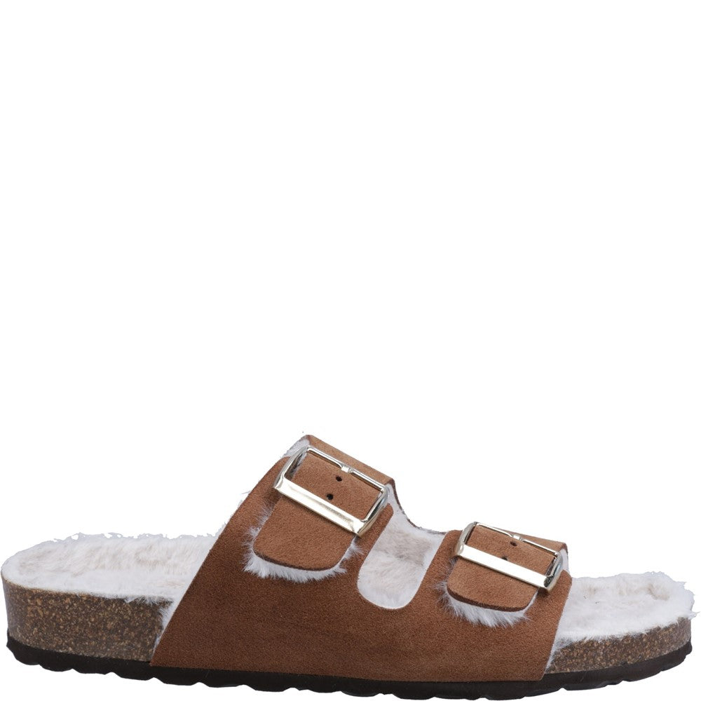 Classic Ladies Slippers Tan Hush Puppies Jessie Mule Slipper