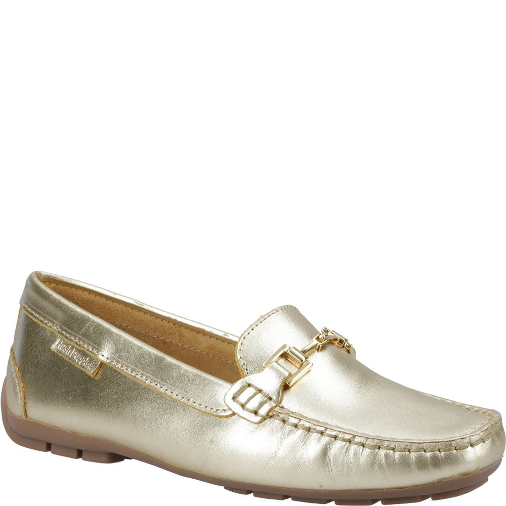 Slip On Ladies Shoes Gold Hush Puppies Eleanor Loafer