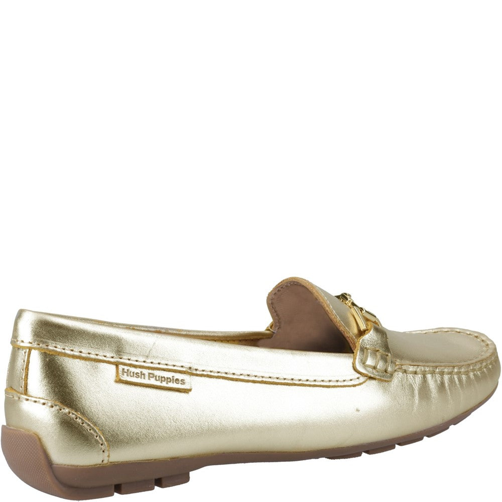 Slip On Ladies Shoes Gold Hush Puppies Eleanor Loafer
