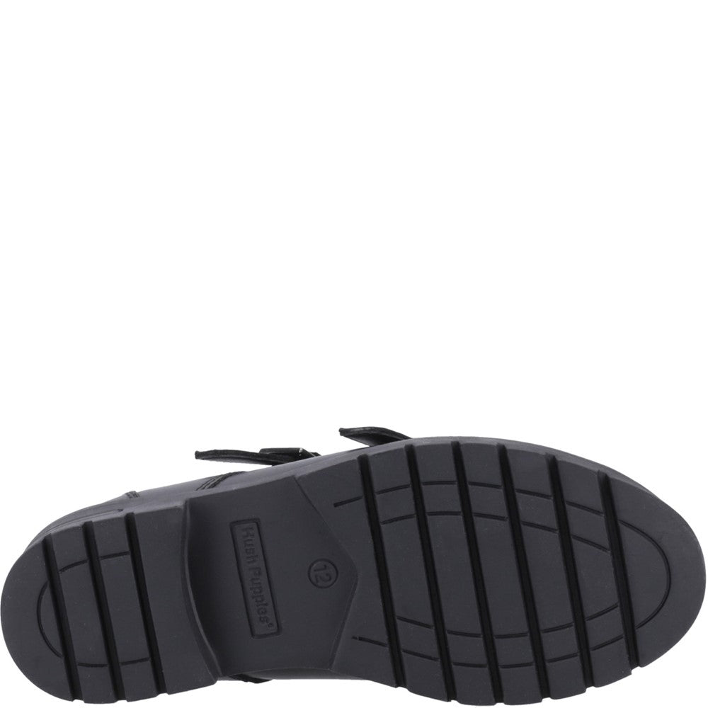 Girls BTS FLFR Black Hush Puppies Ella Junior Shoe
