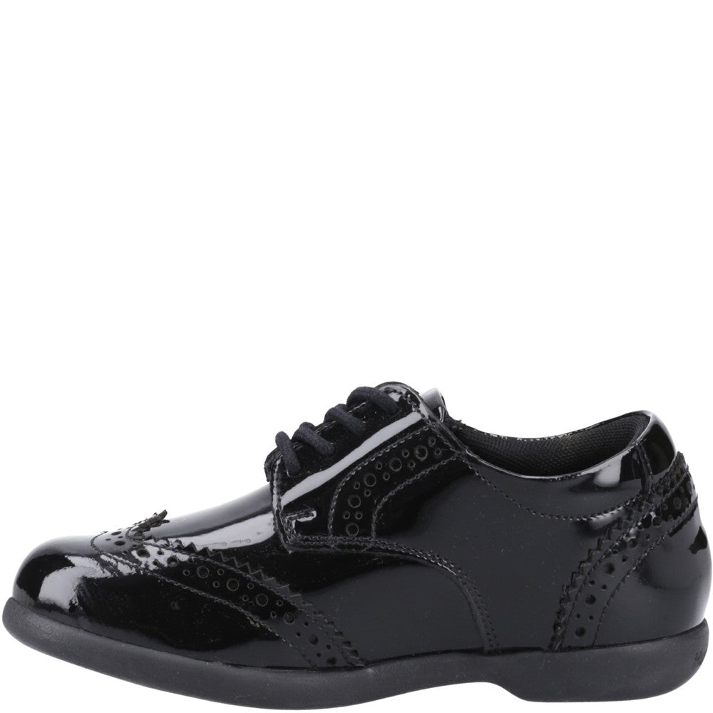 Girls BTS Black Hush Puppies Bridget Patent Junior Shoe