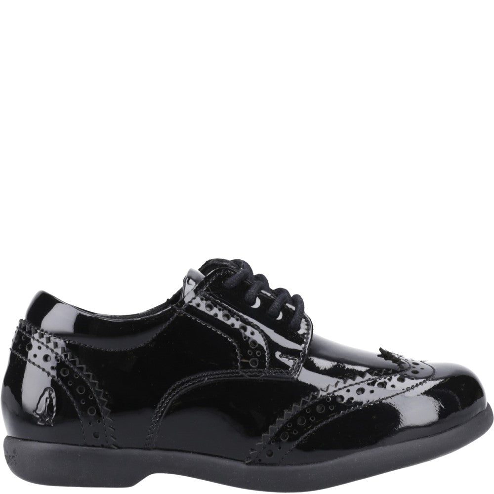 Girls BTS Black Hush Puppies Bridget Patent Junior Shoe