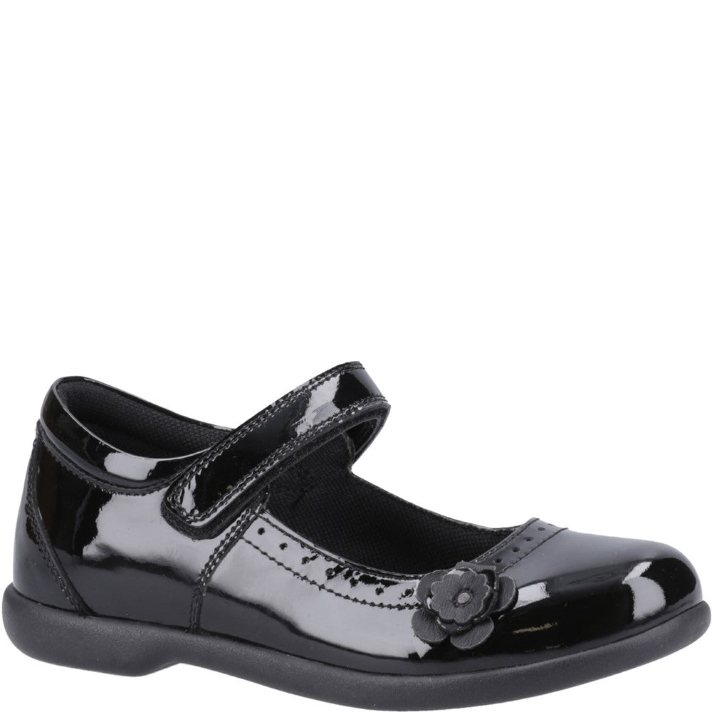 Girls BTS Black Hush Puppies Bethany Patent Senior Shoe