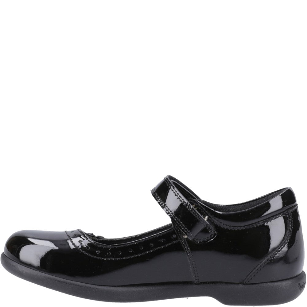 Girls BTS Black Hush Puppies Bethany Patent Senior Shoe