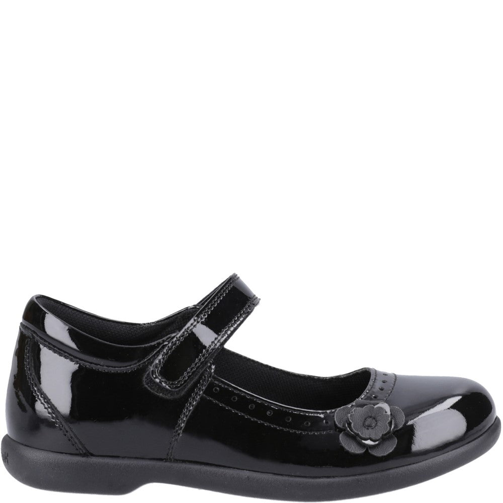 Girls BTS Black Hush Puppies Bethany Patent Senior Shoe