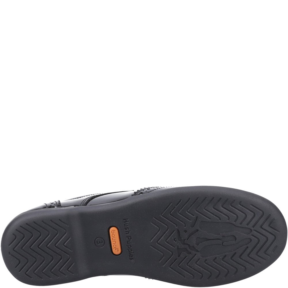 Girls BTS Black Hush Puppies Bridget Patent Senior Shoe