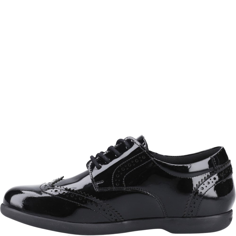 Girls BTS Black Hush Puppies Bridget Patent Senior Shoe