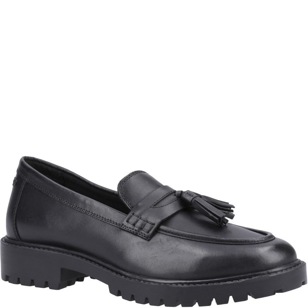 Girls Hush Puppies Black Abigail Senior Shoe Hush Puppies UK