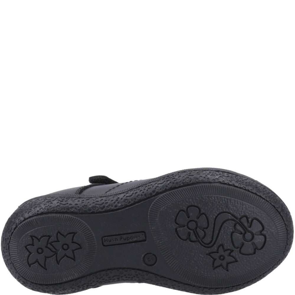 Girls BTS Black Hush Puppies Martha Inf Shoe