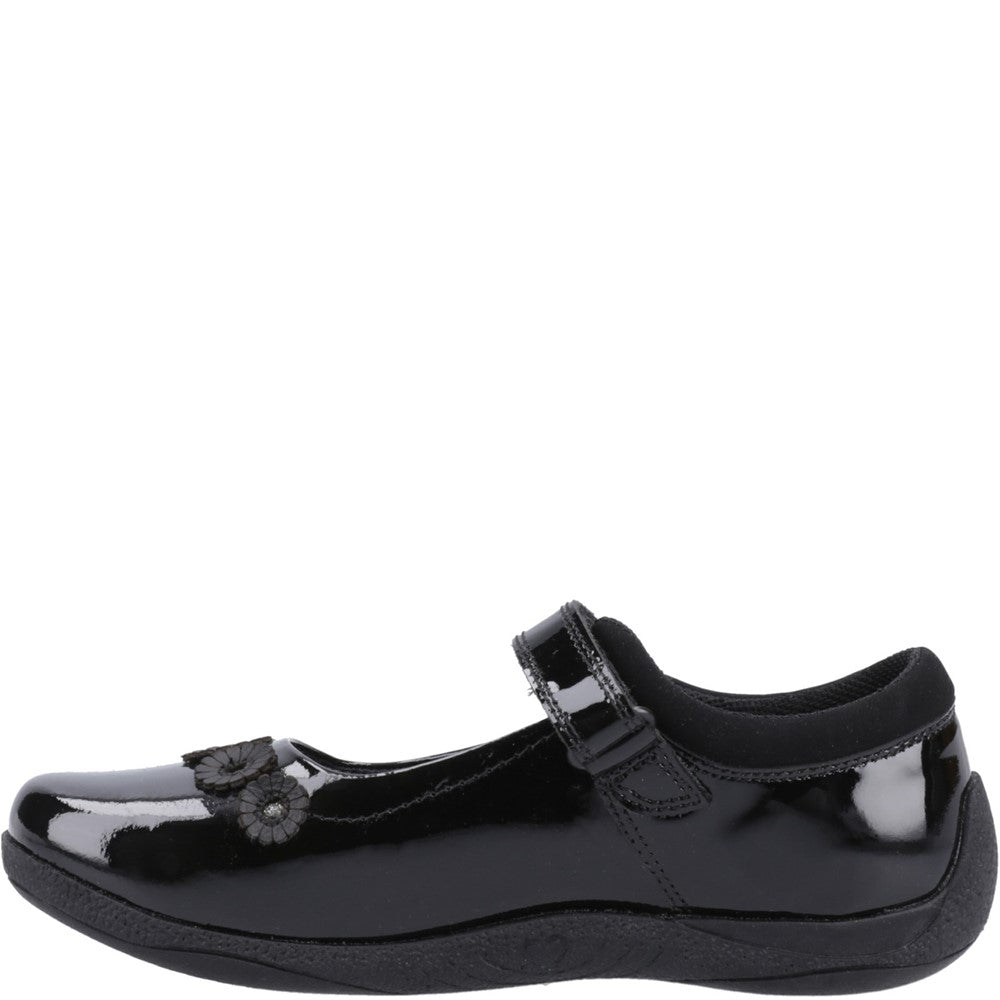 Girls BTS Black Hush Puppies Christina Patent Senior Shoe