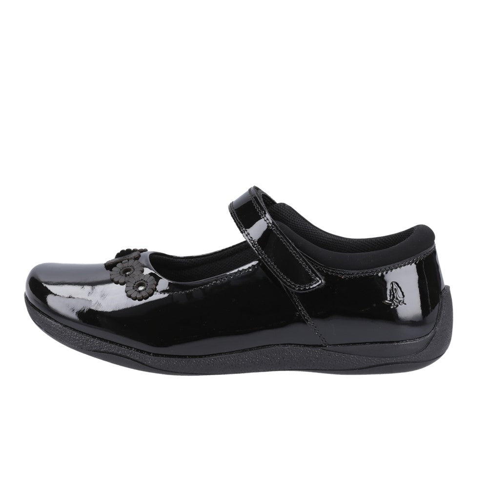 Girls BTS Black Hush Puppies Christina Patent Senior Shoe