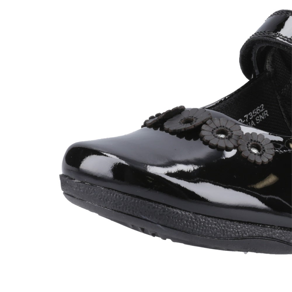 Girls BTS Black Hush Puppies Christina Patent Senior Shoe
