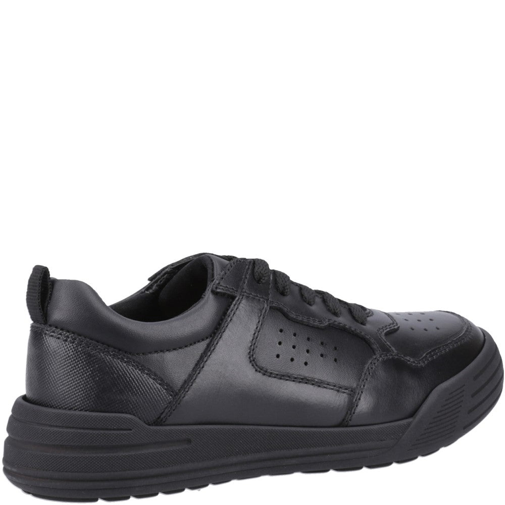 Boys BTS FLFR Black Hush Puppies Shane Junior Shoe