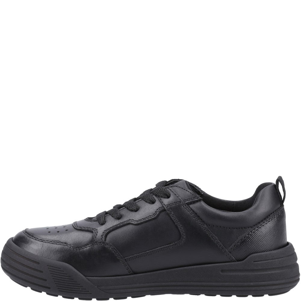 Boys BTS FLFR Black Hush Puppies Shane Junior Shoe