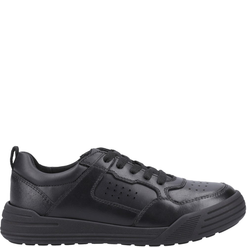 Boys BTS FLFR Black Hush Puppies Shane Junior Shoe