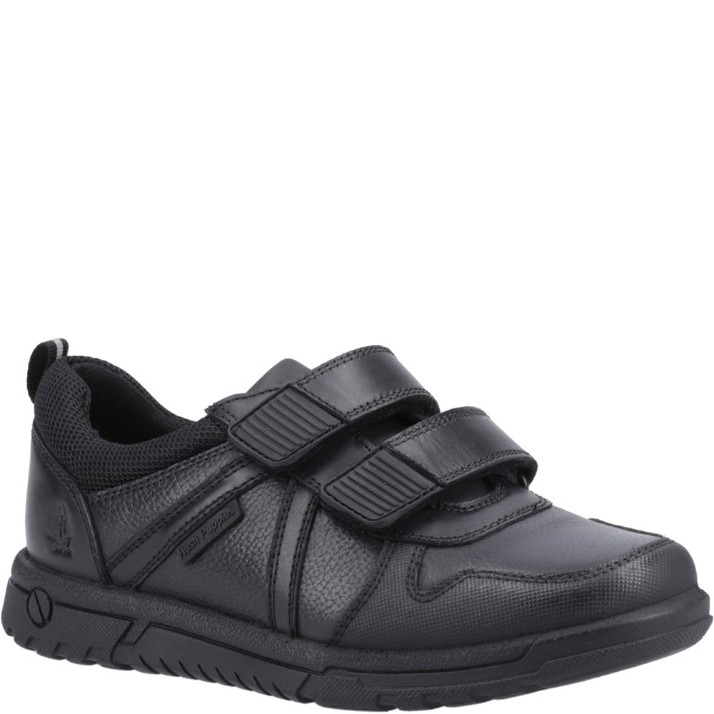 Boys BTS Black Hush Puppies Spencer Junior Shoe