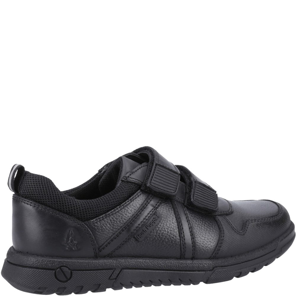 Boys BTS Black Hush Puppies Spencer Junior Shoe