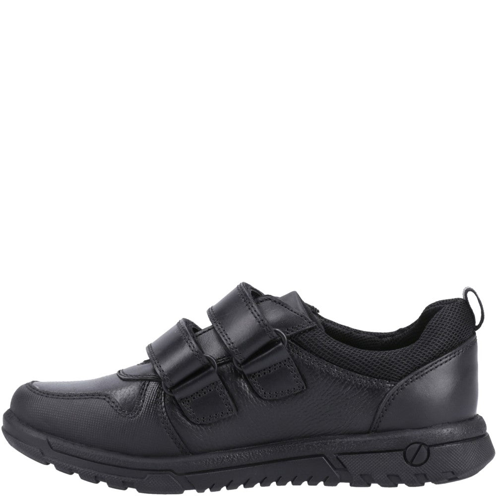 Boys BTS Black Hush Puppies Spencer Junior Shoe