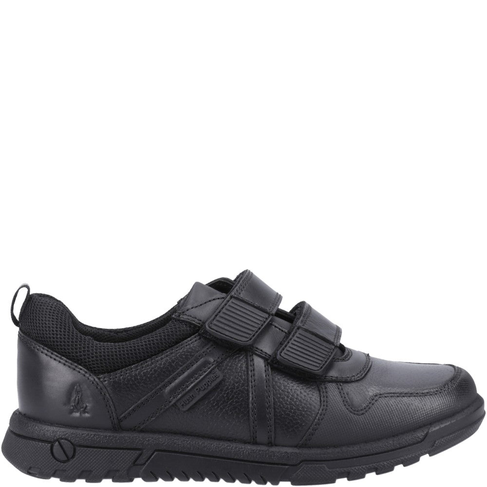 Boys BTS Black Hush Puppies Spencer Junior Shoe