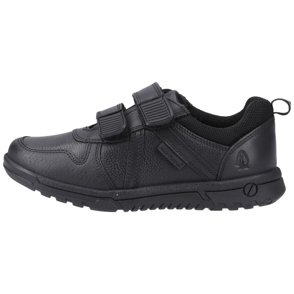 Boys BTS Black Hush Puppies Spencer Junior Shoe