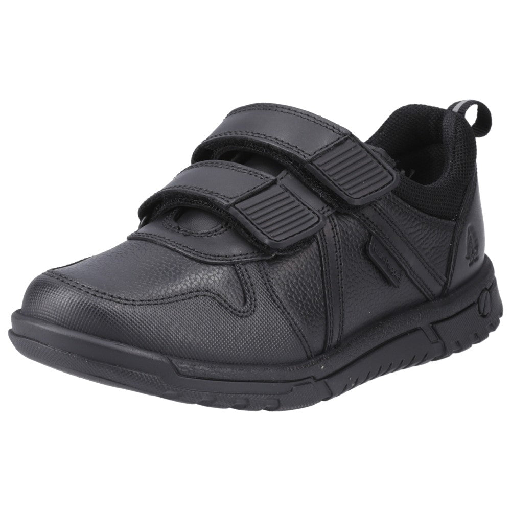 Boys BTS Black Hush Puppies Spencer Junior Shoe
