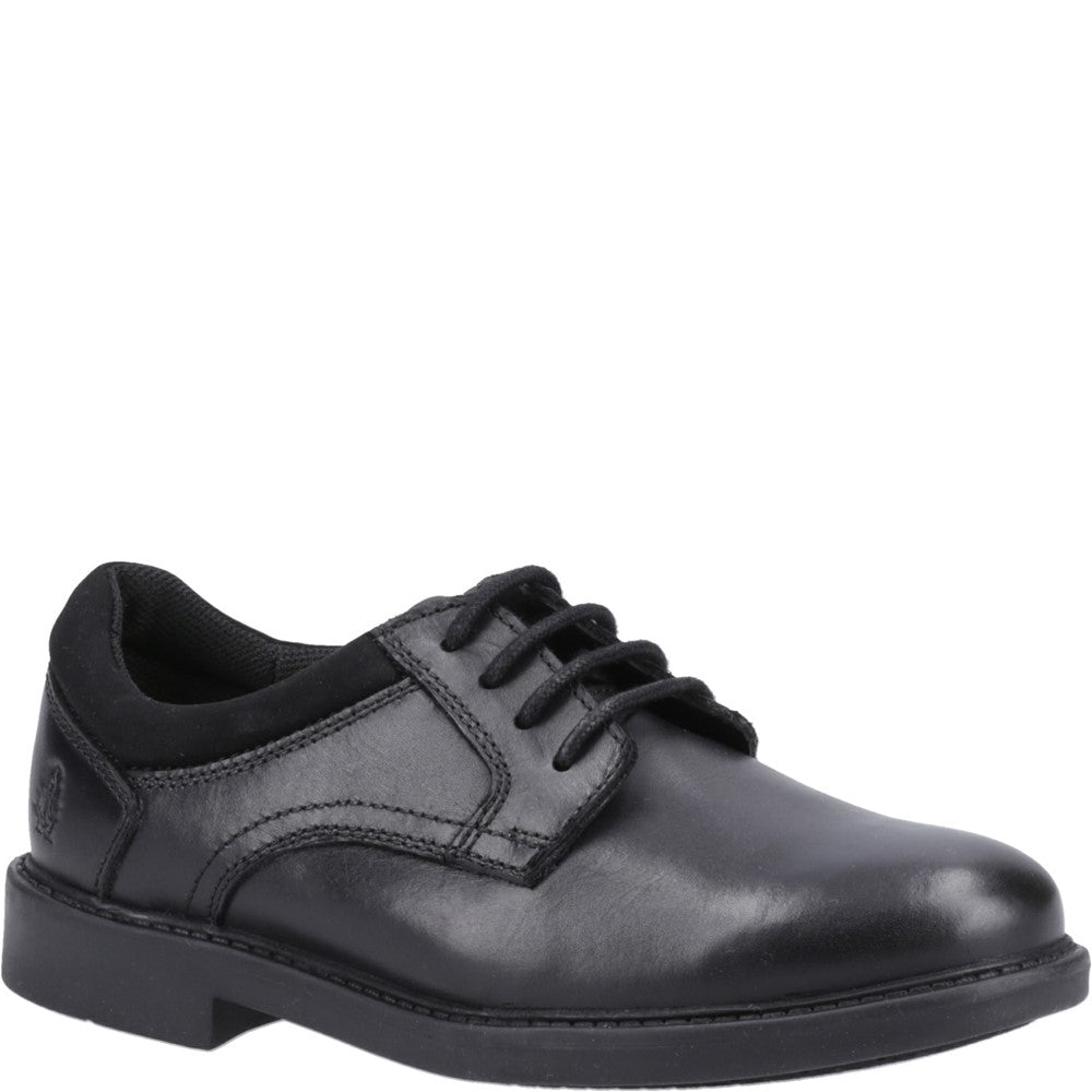 Boys BTS Black Hush Puppies Tommy Junior Shoe