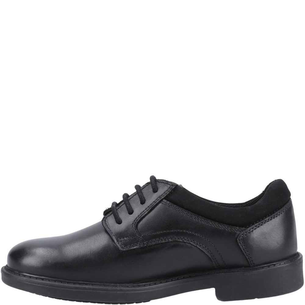 Boys BTS Black Hush Puppies Tommy Junior Shoe