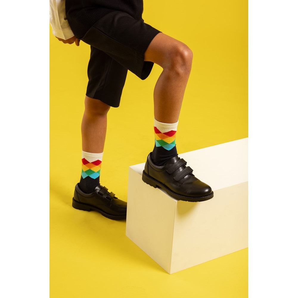 Boys BTS Black Hush Puppies Barry Junior Shoe