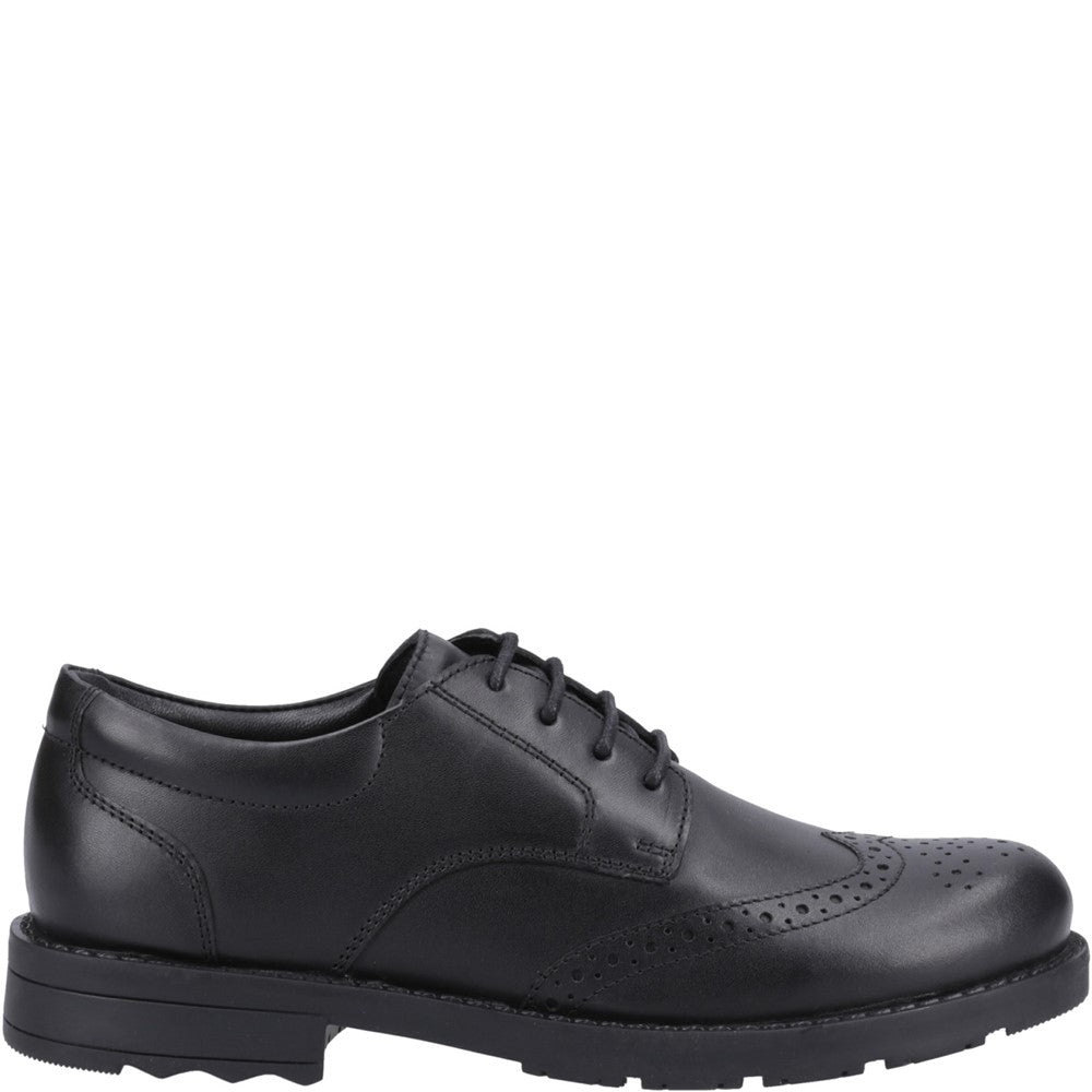 Boys BTS Black Hush Puppies Brian Senior Shoe