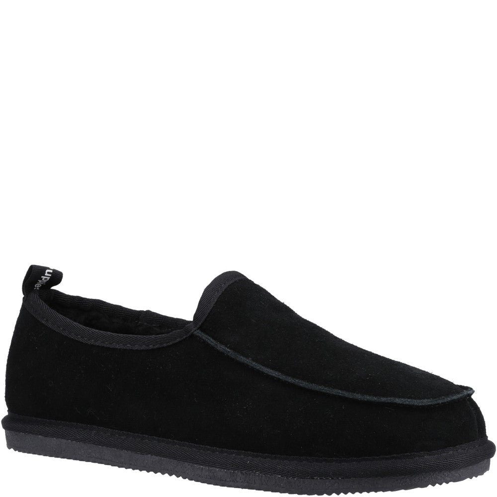 Classic Mens Slippers Black Hush Puppies Charles Slippers