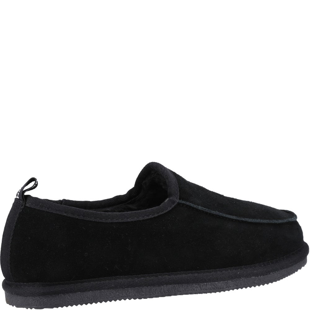 Classic Mens Slippers Black Hush Puppies Charles Slippers