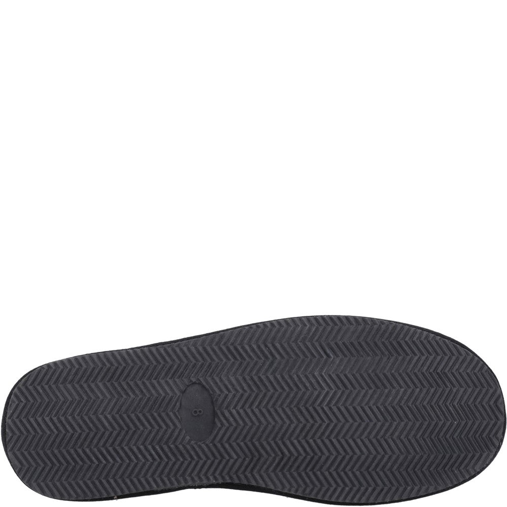 Classic Mens Slippers Black Hush Puppies Charles Slippers