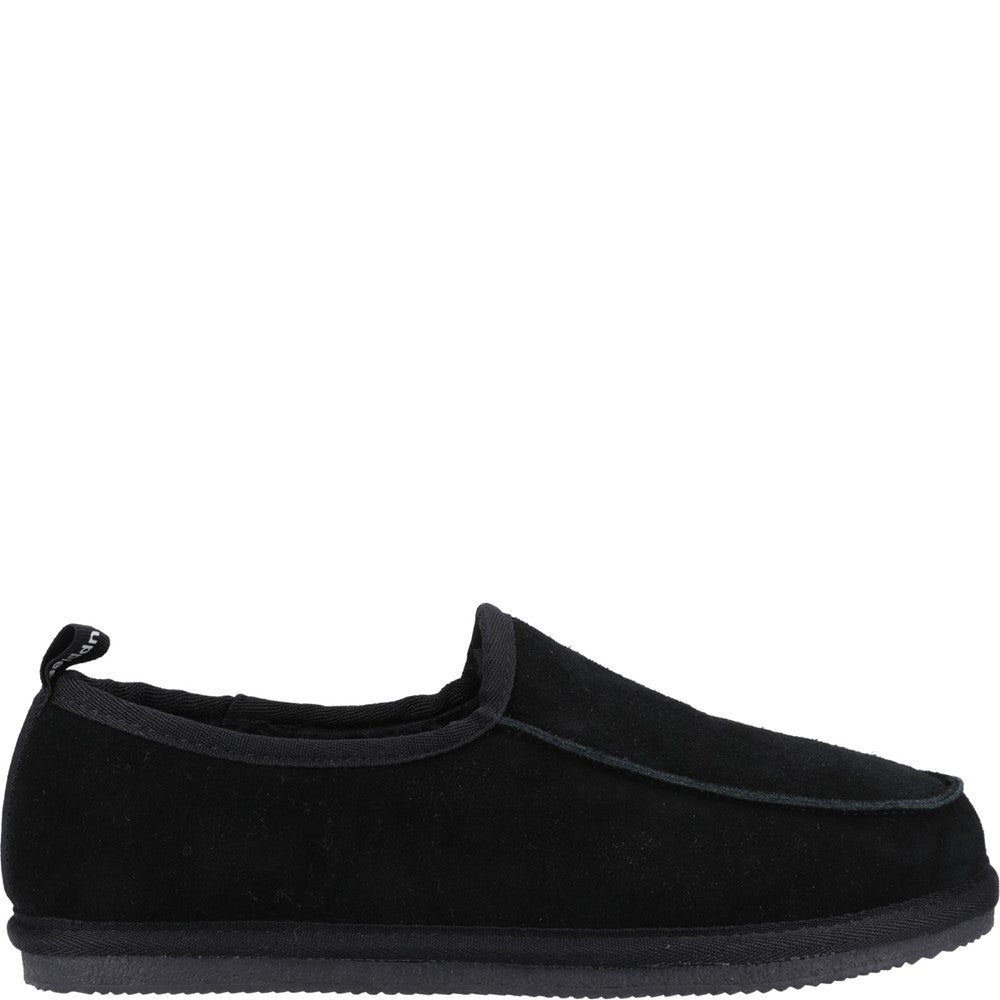 Classic Mens Slippers Black Hush Puppies Charles Slippers
