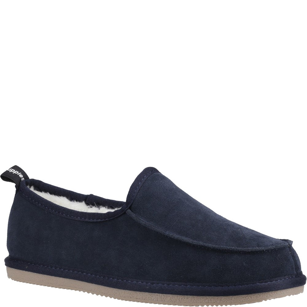 Classic Mens Slippers Navy Hush Puppies Charles Slippers