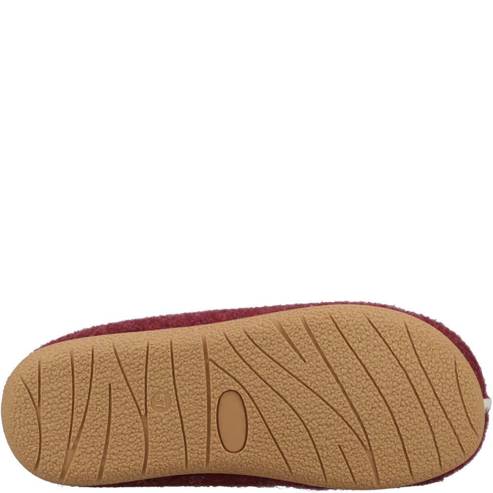 Classic Ladies Slippers Burgundy Hush Puppies Good Slippers