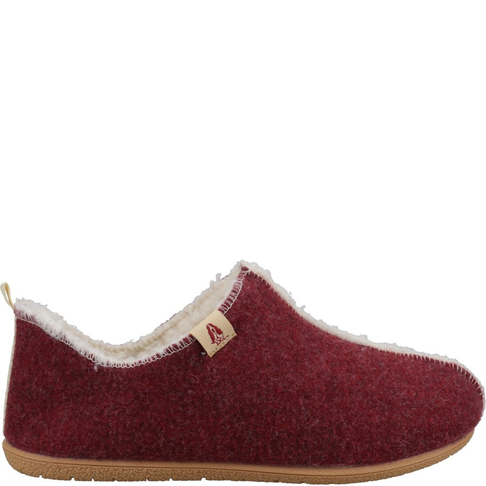 Classic Ladies Slippers Burgundy Hush Puppies Good Slippers