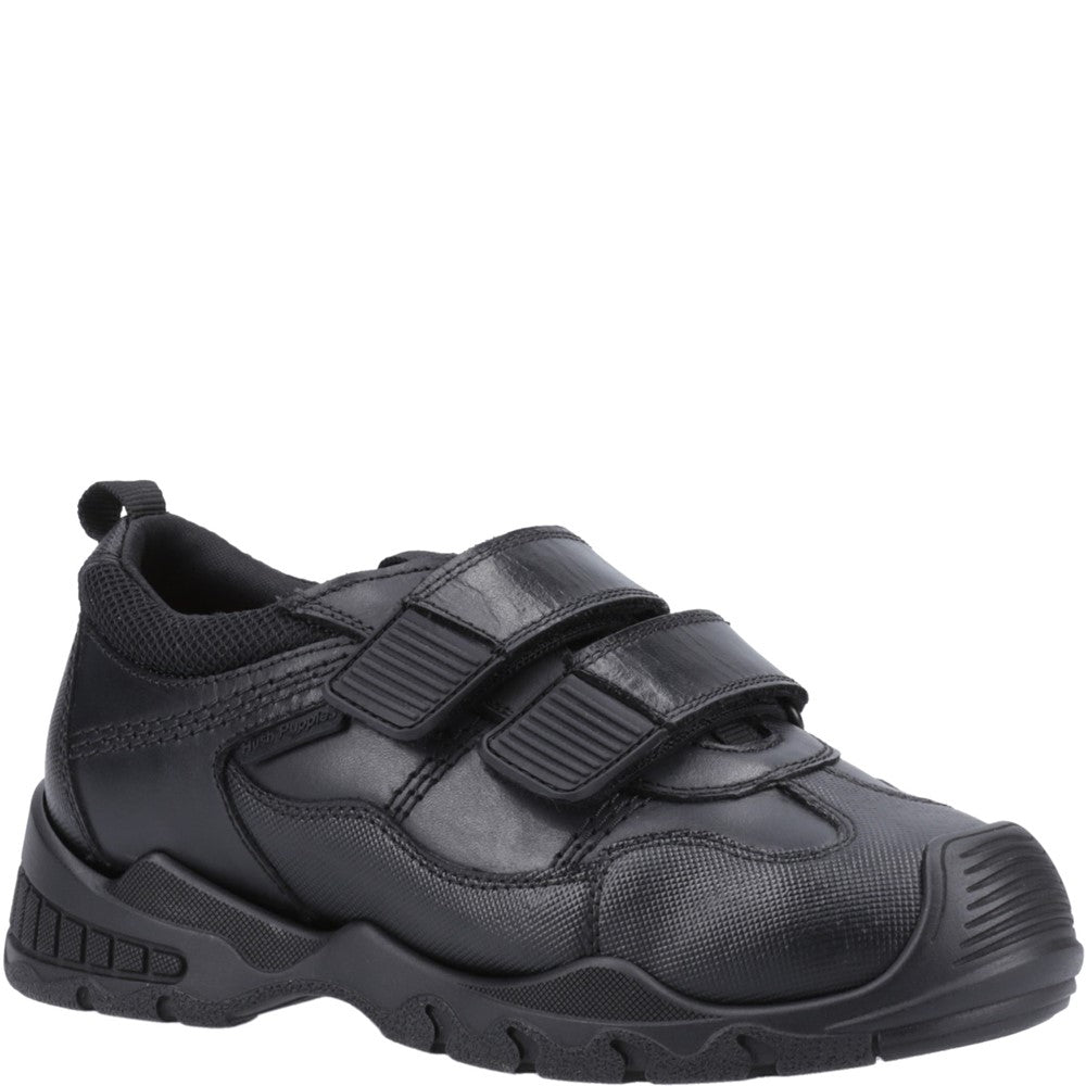 Boys BTS FLFR Black Hush Puppies Troy SNR Shoe