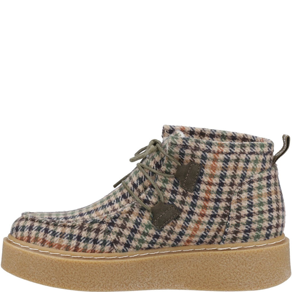 Ladies Ankle Boots Plaid Hush Puppies Brianna Bootie