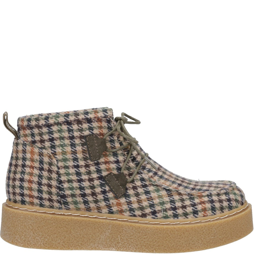 Ladies Ankle Boots Plaid Hush Puppies Brianna Bootie